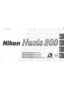 Nikon Nuvis 200 manual. Camera Instructions.